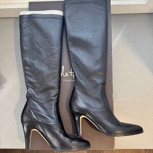 Black Leather Knee-High Boots